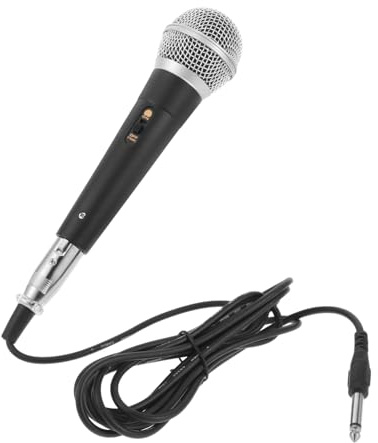 TOYANDONA Wired Dynamic Microphone Handheld for Singing Corded Vocal Mic Stand for Karaoke Parties and Home Use