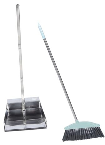 COLLBATH Broom and Dustpan Long Handle Cleaning Tools Dustpan Long Handle Floor Cleaning for Home Office Kit