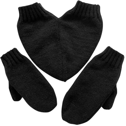 EHOTER Couples Mittens Lovers' Hand-in-hand Gloves Christmas Gloves for Couples Women Men Winter Mittens Gloves Valentine's Gift for Girlfriend Boyfriend (Black)