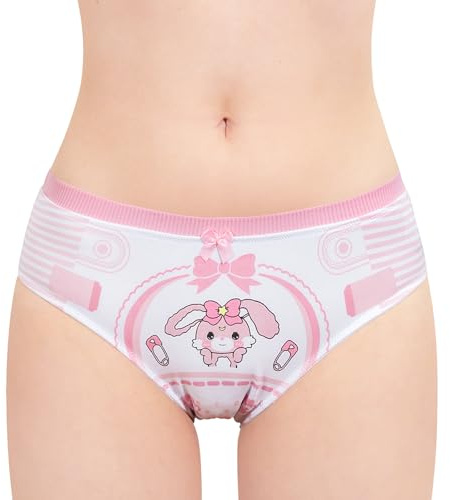 LittleForBig Culottes pour femmes en coton doux et confortables - Culottes hipster style babydoll - Petits pantalons pour bébé 'Oopsie' Usagi, rose, XL
