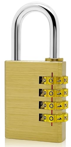 weiclianhp Lucchetto a Combinazione in Ottone con Codice Numerico - Livello Sicurezza 4 per Cantina, Armadietti e Esterno - Antiscasso Impermeabile