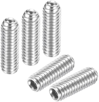 QUARKZMAN Kugelspitze Madenschrauben 20 Stück Kugelkopf-Stellschraube, M4 x 12mm 304 Edelstahl Metrische Feder Sechskant Steckschraube