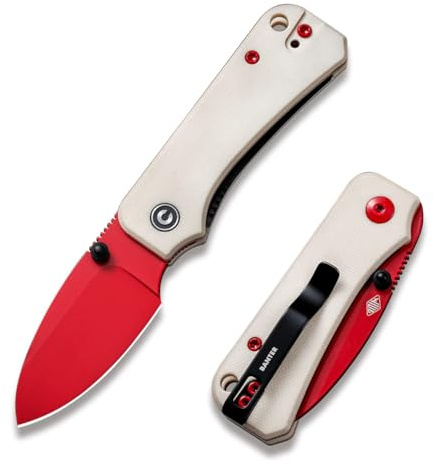 CIVIVI Baby Banter Small Folding Pocket Knife with 5.94CM Nitro-V Blade | EDC Knife with Clip, Black G-10 Handle, for Outdoor Camping Hiking Gifts C19068S-7