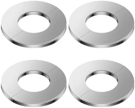 DLPRK Tuyau de Chauffage, 4 pièces, Rosace de recouvrement en Acier Inoxydable, Couvercle divisé, Capuchon de Valve pour lavabo, mitigeur, robinet, platine, douche, seche, serviette, eau (42 mm)