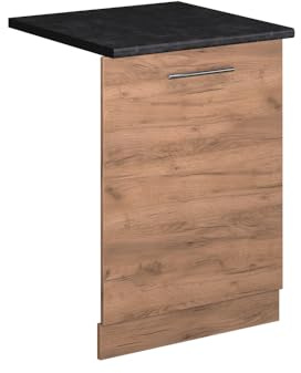 Vicco Façade de Lave-Vaisselle Fame-Line, Chêne doré, 60cm | Pour lave-vaisselle tout intégrable de 60 cm · Plan de travail incl. · Adapté à la façade de cuisine · Librement combinable
