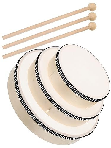 Toyvian 3 Stück Tamburin Handtrommel Aus Holz Handtamburin Für Erwachsene Und Kinder Percussion Instrument Für Musikpädagogik Und Aufführungen
