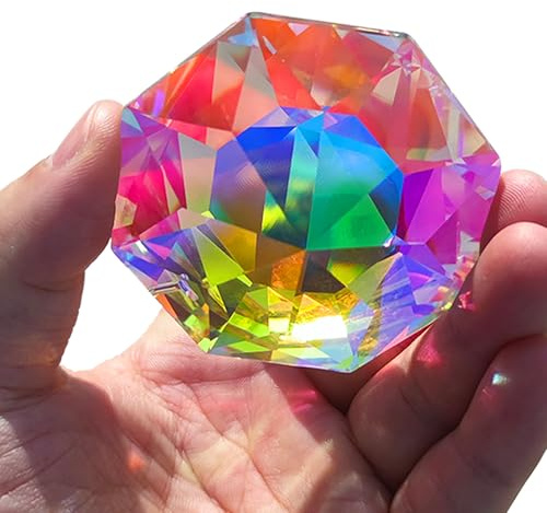 Tongyixin 60mm Perline di cristallo ottagonali colorate acchiappasole, ornamenti da appendere alla finestra per il prisma arcobaleno della finestra,adatto per uso interno ed esterno.