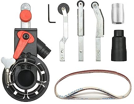 Amoladora de banco, Mini lijadora DIY multifunción, adaptador de correa de lijado, lijadora de banda de archivo de banda for amoladora angular eléctrica de 100mm y 4,Alta potencia(M14)