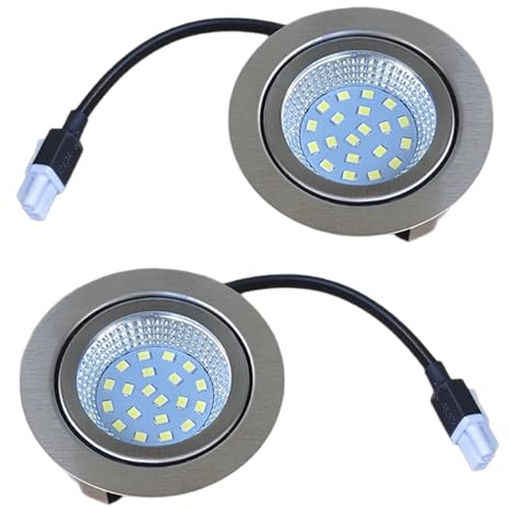 Hbbgdiy Range Hood Light Bulbs 2PCS 3W LED Recessed Lights 220V Warm White Replacement Lamps for Kitchen 60mm/2.35in Range Hood Under Cabinet Closet