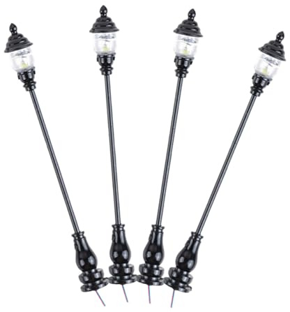 ULTECHNOVO 4 pezzi LED Bianco Freddo Decorazioni per Case delle Bambole e Diorami Accessori per Paesaggi in Scala Resistenti e Dettagliati