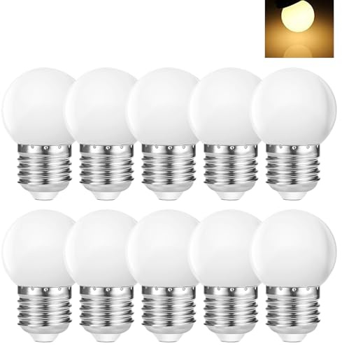 Suncan10 E27 1W LED Bombilla Globo para Decoración de Fiesta, Luces de Hadas, AC 220V, Blanco Cálido 2700K - 10 Piezas