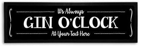 Bang Tidy Clothing Personalised Bar Runner Mat - Novelty Beer Gifts for Home Bars Pubs - Gin O'Clock