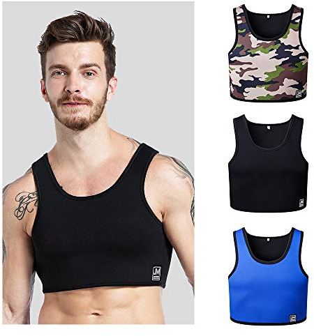 JOCKMAIL Men Neoprene Fitness Vest Waist Trainer Weight Loss Slimming Body Shaper Trainer Top Sport Fitness Tank Top (Large/X-Large, Black)