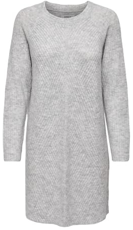 Only Vestido Largo de Punto para Mujer ONLCAROL, Gris Claro, S
