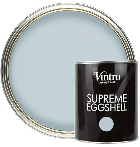 Vintro Paint | Satin Furniture Paint | Blue Grey | Wood | Trim | Metal | Eggshell Finish | 1 Litre (Aurora)