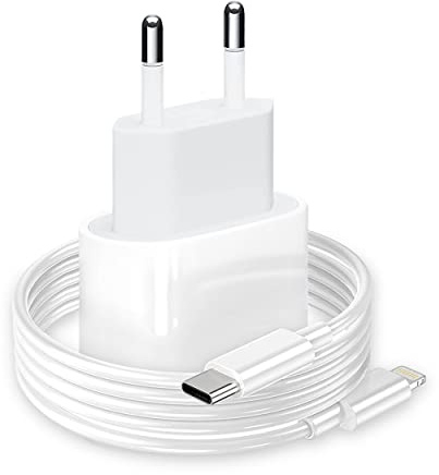 Caricatore per iPhone 20W Rapido [Certificato MFi] PHONIX Italia - Caricabatterie per iPhone 14 13 12 11 Pro Max Mini XS XR X 8 SE - Caricatore per Apple + Cavo Ricarica Type C/Lightning
