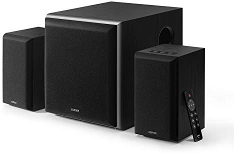 Edifier M601DB Computer Speaker System with Wireless Subwoofer, 2.0+1 Bookshelf Sound System, Bluetooth 5.1 AptX, 110W RMS, For Desktop, Laptop, Tablets, Phone, TV, Black
