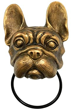 WEGOO Antiker Türklopfer, Harz Hund Kopf Haustürklopfer, Retro Heavy Duty Tierkopf Türgriffe Griffknöpfe, Dekorative Griffgriff Ringe für Einweihungsgeschenk Swny