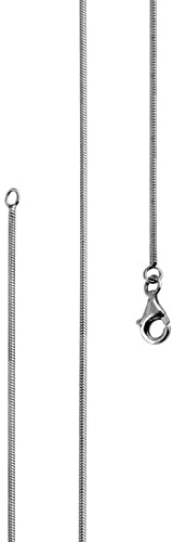 Lijoh dünne Schlangenkette 925 Silber Damen Kette 1 mm Halskette Silberkette Länge 60 cm LJ1021-050