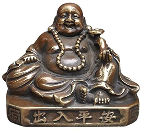 Buddha-Figur Auspicious Bronze Ruyizhu Lachender Maitreya Buddha Statue, Lachender Buddha Sitzender Buddha Ornament Crafts