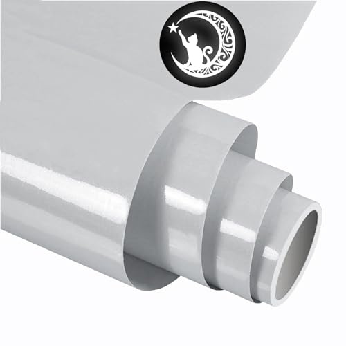 FORBELL Pellicola in Tessuto per Plotter, 30,5cm × 1,5m Riflettente Grigio Pellicola Trasferibile per Tessuti (Riflettente Grigio, 30,5cm×1,5m)
