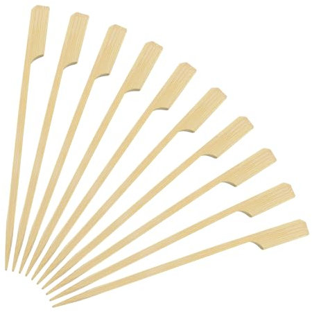Rierdge Lot de 200 pics à cocktail en bois de 15 cm pour boissons, apéritifs, sandwich, cure-dents, barbecue, fruits, brochettes, barbecue, collations