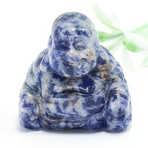 LVTFCO Buddha-Statue, Raumdekoration, Naturstein, Kristall, Geschnitzte Figur, Edelstein, Kunsthandwerk, Kunstsammlung, Heimdekoration, Blauer Fleck, Jade, 10 Stück