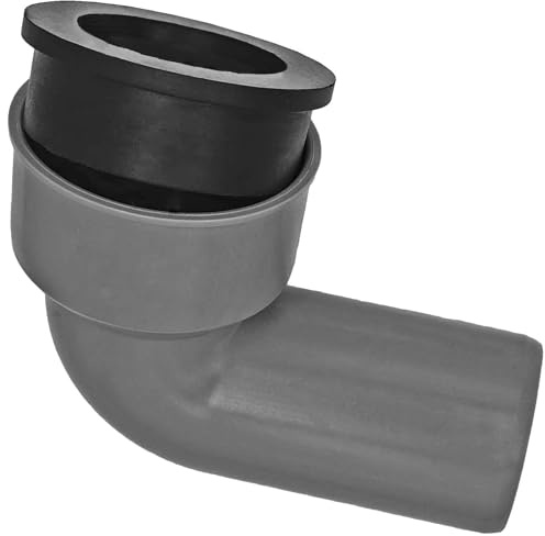 MegaHaustechnik HT Siphon Anschlußwinkel 38-44mm x DN50 mit Gummimanschette Innendurchmesser 38 bis 44mm für Siphonrohr, Steck-Ende AußenØ 50mm für Rohr Muffe DN50, Waschbecken