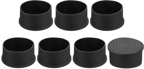 QUARKZMAN 7 Stück Stuhlbeinkappen, 60 mm PVC-Stuhlbeinspitzen schwarz | Rutschfeste Bodenschoner für Stuhlbeine, runde Tischabdeckungen, Möbel-Endkappen