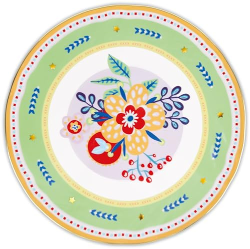 Baci Milano Piatto Torta Porcellana decoro Fiore linea Mamma Mia diam 32cm