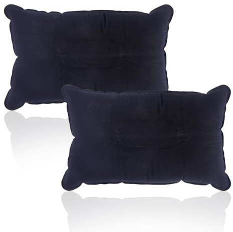 SMCEHEYA 2 Pcs Inflatable Travel Pillows 34 x 22cm Air-Filled Rectangular Floor Pillows for Camping, Fishing, Travel & Home Comfort