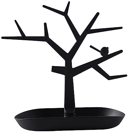 DAYOBOB Schmuckständer Mode Mädchen Geschenk Halskette Organizer Halter Baum, kreative Ohrring Halter, mit Basis Schmuck Aufbewahrungsregal für Ohrringe Halsketten Armbänder Schmuck-Organizer