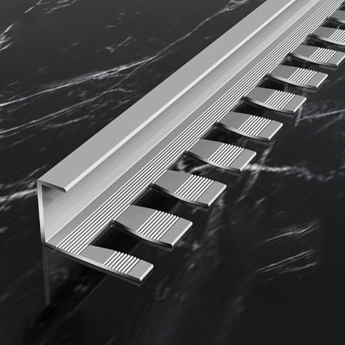 Raouoae Elegantes Biegbares Abschlussprofil Eloxiertem Aluminium C/T-Form Abschlussleiste 135cm 2 Stück Fliesenabschlussprofil Für Kreative Renovierungsprojekte(Ziwu grau,C-TYP_HOCH: 8MM)