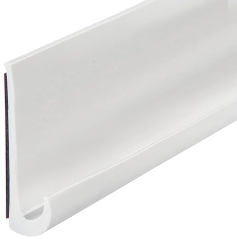 Inscrip Grondaia a J per camper, autoadesiva, 50 mm di altezza, in PVC, per la deviazione della pioggia sul tetto di camion, camper, barche, van, porte (Bianco, 5M-H50)