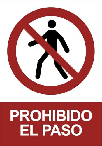IberNorma PP202 - Señal de Prohibido el Paso en PVC, placa en medida 21x30cm Cartel de prohibición de acceso para uso interior y exterior