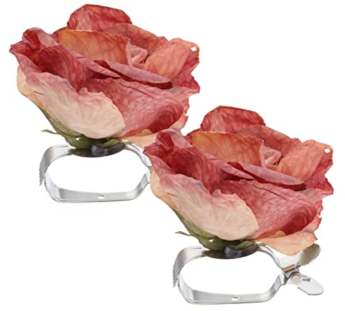 Boucle de Rideau à Fleurs 2pcs en Plastique et Métal | Anneau de Rideau, Pince à Fleurs pour Rideau, Usage Maison et Hôtel, Facile à Clipser