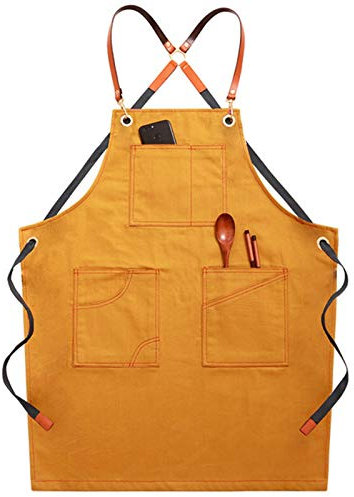 CSSQCSSUANB Werkzeuggürtel, lustige Schürzen für Männer, Gartengeräte Schürzen for Männer, Canvas-Schürze for Männer, robuste Arbeitsschürze mit Taschen, verschleißfeste Werkzeugschürze(Yellow)