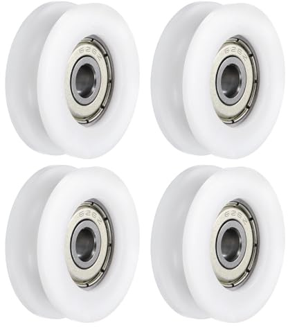 QUARKZMAN 4 stycken U626ZZ POM remskiva U-spår kullager 6 x 30 x 10 mm U-spårrulle (GCr15) lager kromstål, vit
