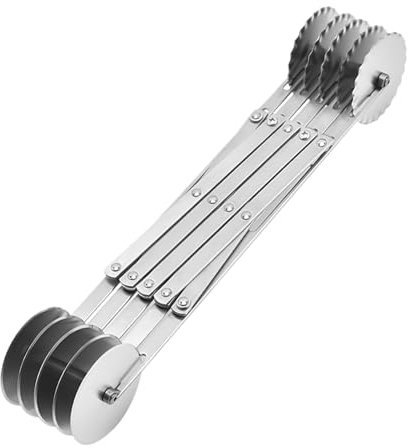 Taglia Pasta Fresca A 5 Ruote, Tagliapasta Regolabile Per Tortellini, Rotella Tagliapizza, Roulette Da Taglia Pizza Acciaio, Rotella Pizza Per Waffle, Pane, Taglio Torte E Pie, Lavabile