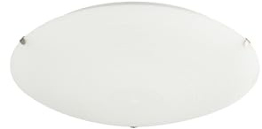 Happy Homewares Traditional Frosted White Flush 25cm Glass Ceiling Light Fitting with Soft Swirl Decoration | 1 x E27 |for Lounge, Hallway. Kitchen, Dining Room etc