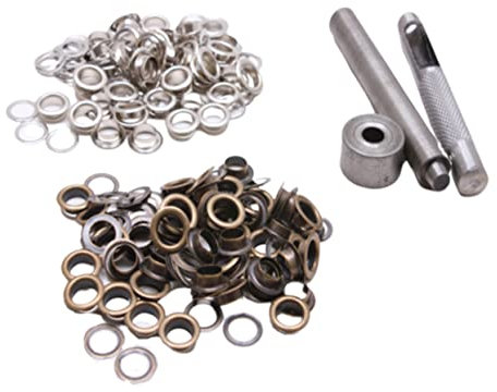 TEHAUX 100set Air Eye Tool Set Antique Brass Grommets Inner Diameter for Clothing Crafts and DIY Projects