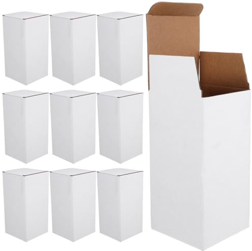 Garneck 10 Pcs White Wine Box Postage Removal Boxes Mug For Moving Glass Storage Bottles Bottle Kraft Paper Shipping Single Large Wine Cardboard Corrugated for Packaging 7.87X3.94X3.94In