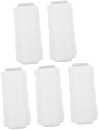5 Rollen Ersatz Baumwollfaden für Epilierer, Weiß, für Fadenepilation | Weich und Komfortabel, Tragbar, für Gesichtsmodellierung, 5 Stück für Beauty und Zuhause