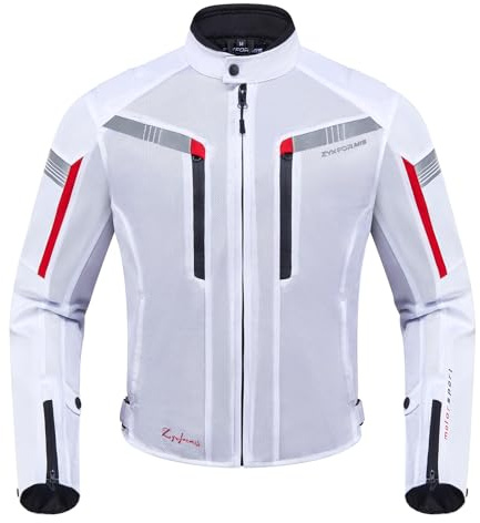 Zyxformis Motorcycle Jacket for Men, CE Armored Mesh Motorbike Jacket for Summer, Breathable Protective Gear for Motorcycling