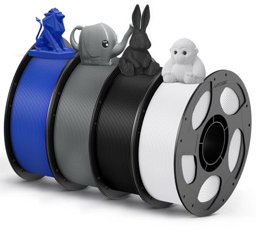 ANYCUBIC Filamento PETG 1,75 mm, Filamento Robusto e Durevole per Stampanti 3D, Eccellente Adesione Degli Strati, Adatto Alla Maggior Parte Delle Stampanti FDM, 4KG Bianco, Grigio Testurizzato, Blu