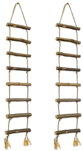2 Stück Strickleiter für Wichtelstreich, Elfenleiter 70x10cm, Miniatur Leiter für Wichtelsreich, Miniatur Wichtel Leiter für Wichteltür Weihnachten Deko Puppenhaus, Strickleiter