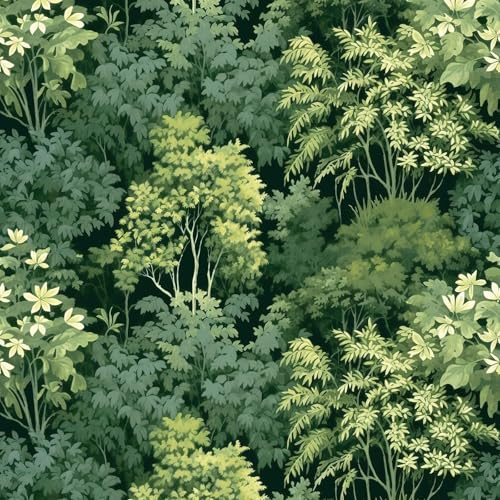 World of Wallpaper Folklore Wald Botanische Tapete für Schlafzimmer, Wohnzimmer, Feature-Wand, Flur oder Toilette, Grün (AF0046)