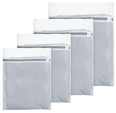 4pcs Mesh Laundry Bags for Washing Machine, Net Mesh Washing Bags for Laundry Wash Durable Net Wash Bag for Delicates Room Essentials for College Dorm Travel (X Large, Large, Medium, Small)