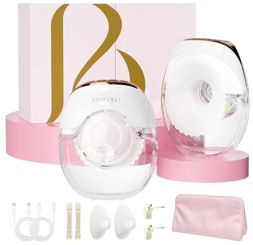 KISSBOBO K8 Wearable Electric Breast Pump K8 – Ultra Thin 3 Modes & 8 Suction Levels, Leak-Proof & Silent, Portable Hands-Free Breast Pump