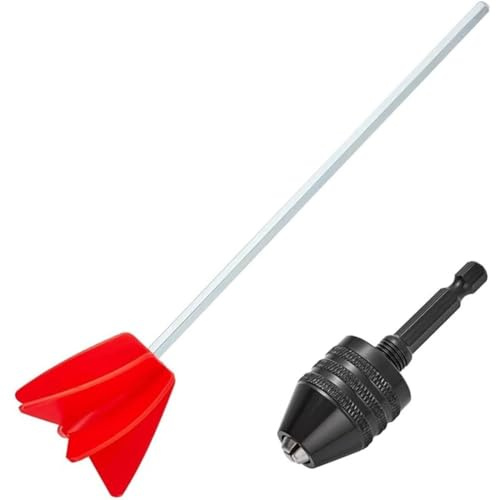 Lawnoval Paint Stirrer and Epoxy for Mixing Attachment for Electric Drill, 2.23 x 2 Paddle Head, 10.14 Total Length, for Metal + Plastic Construction, Includes Propeller for Mixer & 1/4 Hex Chuck
